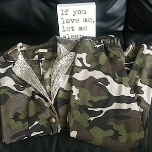 Kikisix Camo Sequin Pajama set